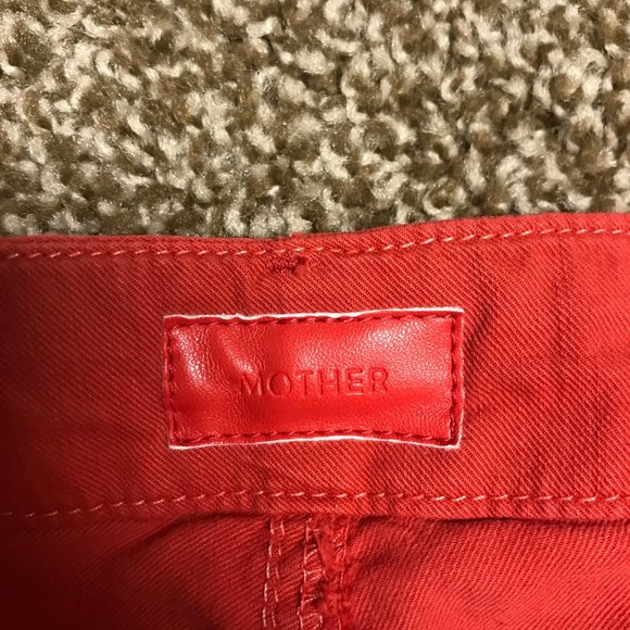 NWT Mother No Zip Misfit Pants Red Size 26 Joggers - Picture 5 of 8